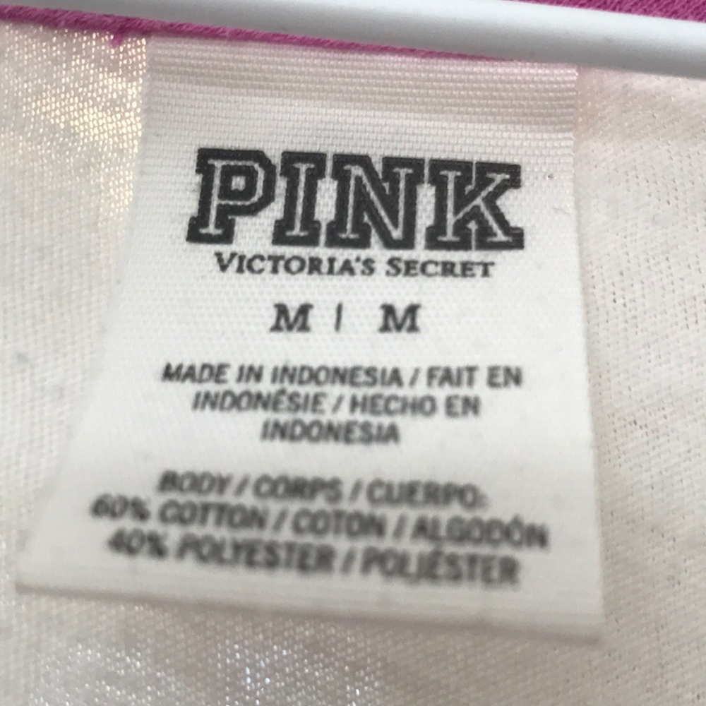 PINK white long sleeve t-shirt with pink sleeves - Picture 2 of 5